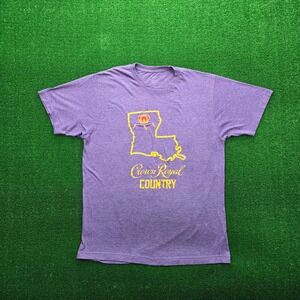 Crown Royal Whiskey Tshirt Mens‎ Large Purple Louisiana Tee Southern Style